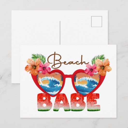 Carte Postale Beach Babe (Devant / Derrière)