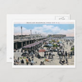 Carte Postale Beach & Boardwalk, Ocean City, NJ Vintage (Devant / Derrière)