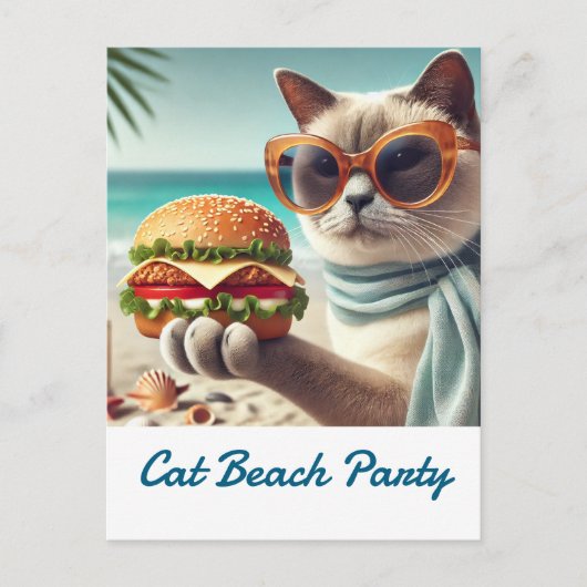 Carte Postale Beach Cleanup thank you card for Cat Lovers (Devant)
