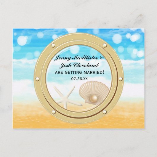 Carte Postale Beach Cruise Ship Port Fiançailles Enregistrer la (Devant)