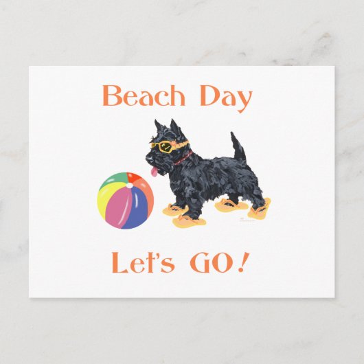Carte Postale Beach Day Scottie (Devant)