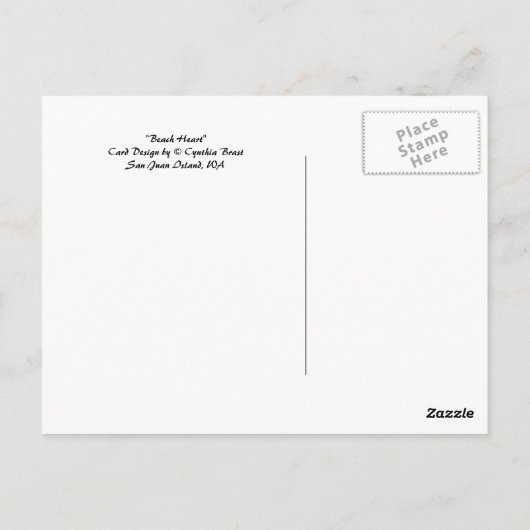 Carte Postale Beach Heart (Dos)