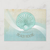 Carte Postale Beach House Clam Shell Aqua Blue ID623 (Devant)