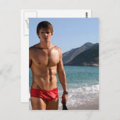 Carte Postale Beach Hunk (Devant / Derrière)