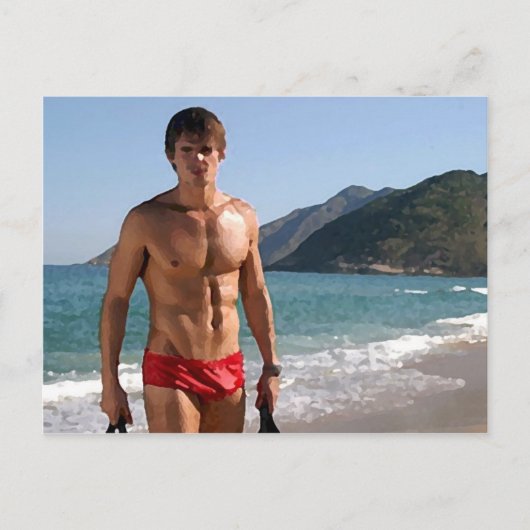 Carte Postale Beach Hunk (Devant)