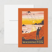 Carte Postale Beach & Kites - La Push, Washington (Devant / Derrière)