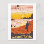 Carte Postale Beach & Kites - Long Beach, Washington (Devant)