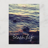 Carte Postale Beach Life Citations Vagues Ocean Sunset Water Pit (Devant)