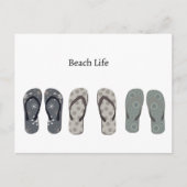 Carte Postale Beach Life, tongs (Devant)