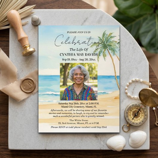 Carte Postale Beach Palm Trees Celebration Of Life Photo