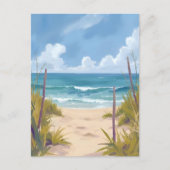 Carte Postale Beach Path | Ocean Watercolor Coastal Painted (Devant)