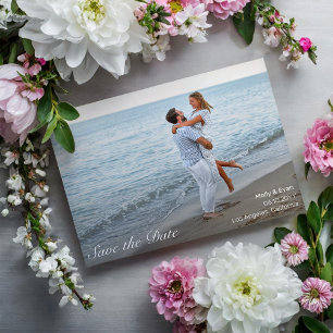 Carte Postale Beach Romance Photo Wedding Enregistrer la date