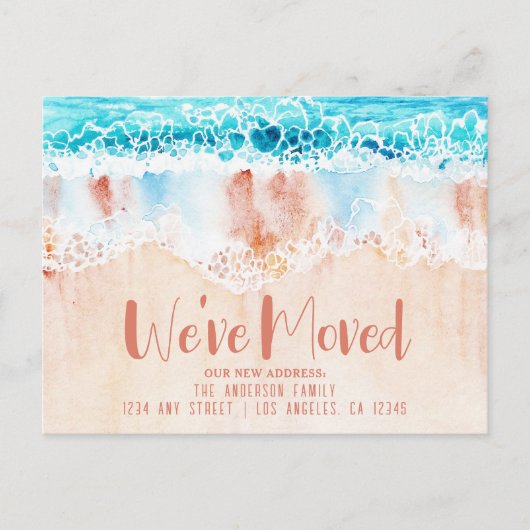 Carte Postale Beach Sand Nouvelle adresse (Devant)