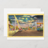 Carte Postale Beach Street à la nuit à Savin Rock, CT (Devant / Derrière)