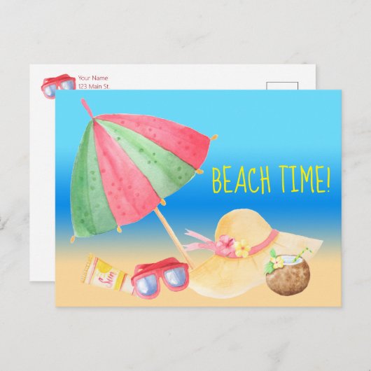 Carte Postale Beach Time ! (Devant / Derrière)