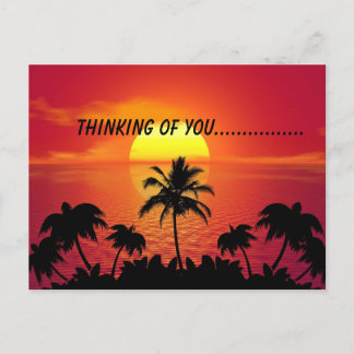 Carte Postale beach trees thinking of you 