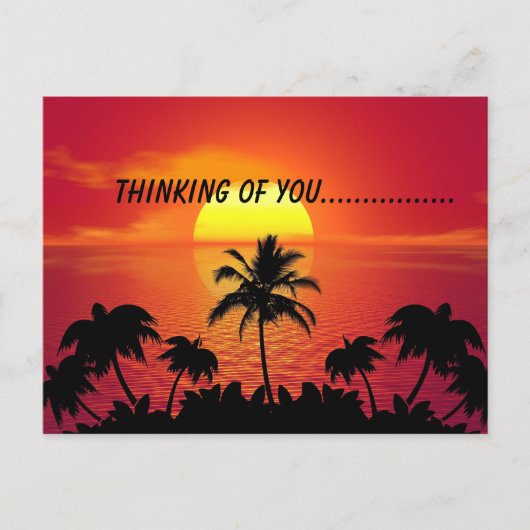 Carte Postale beach trees thinking of you  (Devant)