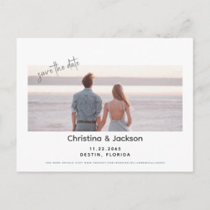 Carte Postale Beach Wedding Couple Photo Enregistrer la date