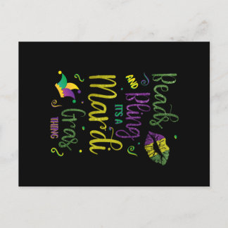 Carte Postale Beads and Bling c'est un Carnaval Mardi Gras Thing