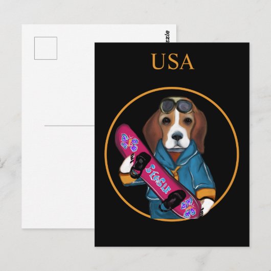 CARTE POSTALE  BEAGLE (Devant / Derrière)