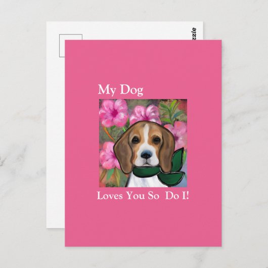 Carte Postale Beagle (Devant / Derrière)