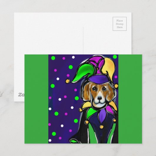 CARTE POSTALE BEAGLE (Devant / Derrière)