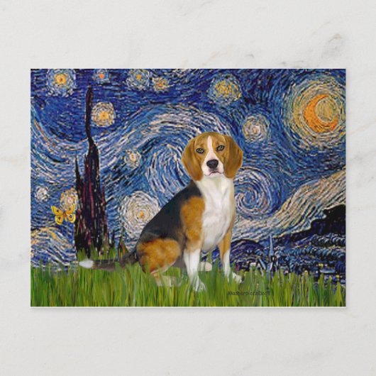 Carte Postale Beagle 7 - Nuit étoilée (Devant)