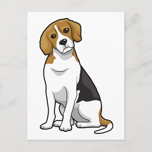 Carte Postale Beagle adorable (Devant)