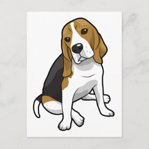 Carte Postale Beagle assis