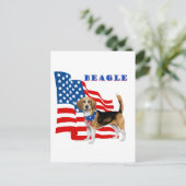 Carte Postale Beagle avec drapeau américain (Debout devant)