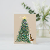 Carte Postale Beagle Avec Raccoon Arboré (Debout devant)