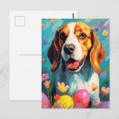 Carte Postale Beagle Bonne Pâques (Devant / Derrière)
