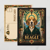Carte Postale Beagle, Chien Art Déco (Devant / Derrière)