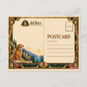 Carte Postale Beagle, Chien Art Déco (Dos)