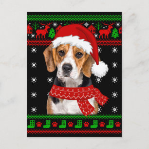 Carte Postale Beagle Chien laide Sweater Noël Chiot Amoureux des