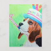 Carte Postale Beagle d'anniversaire (Devant)