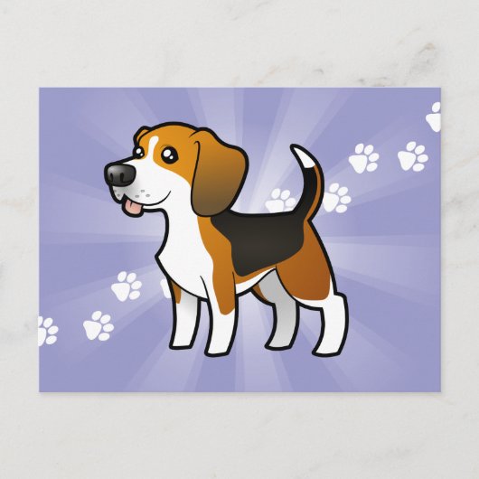 Carte Postale Beagle de dessin (Devant)