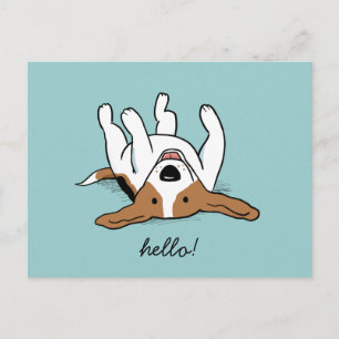 Carte Postale Beagle de dessin animé mignon avec texte personnal