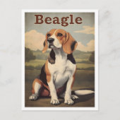 Carte Postale Beagle Dog Vintage Art (Devant)