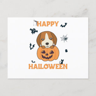 Carte Postale Beagle En Chiens Doux Citrouilles Bonne Halloween