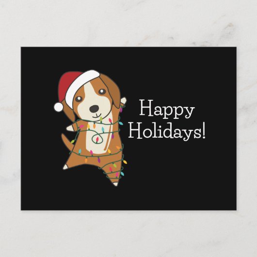 Carte Postale Beagle Merry Christmas Winter Animals (Devant)
