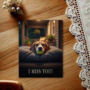 Carte postale Beagle mignon Je vous manque
