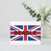 Carte Postale beagle nom england drapeau du Royaume-Uni (Debout devant)