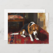 Carte Postale Beagle pensif (Devant / Derrière)