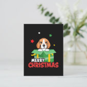 Carte Postale Beagle Père Noël Amoureux de les chiens Joyeux Noë (Debout devant)