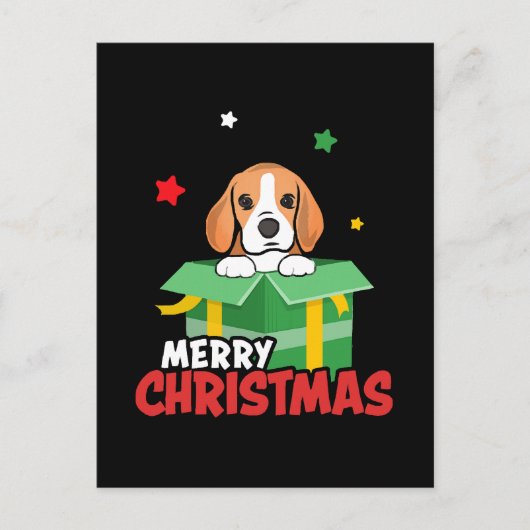 Carte Postale Beagle Père Noël Amoureux de les chiens Joyeux Noë (Devant)