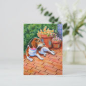 Carte Postale Beagle sur Brick Patio (Debout devant)
