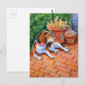 Carte Postale Beagle sur Brick Patio (Devant / Derrière)