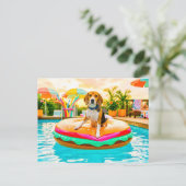 Carte Postale Beagles sur le char burger (Debout devant)