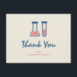 Carte Postale Beaker & Test Tube Science Thème Merci<br><div class="desc">Carte postale Merci avec un dessin mignon d'un tube d'essai et d'un bécher. Parfait pour les amateurs de sciences.</div>